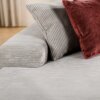 Ribcord bank Barlow met rood kussen grijs