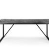Eettafel Yannis vooraanzicht foto met visgraat en poedercoat zwart volledig industrieel