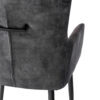 Eetkamerstoel Amalia Leasen Detailfoto van achterzijde van de stoel met velvet antraciete bekleding