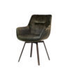 Eetkamerstoel Lauren Leasen X poten in zwart uitgevoerd