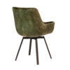Eetkamerstoel Lauren Leasen Achteraanzicht in velvet bekleding en zwarte poten