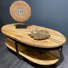 Salontafel Ovalo Ovale mangohouten salontafel bovenaanzicht
