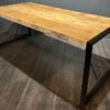 Lease mangohout industrieel eettafel Berger Zwarte metalen poten